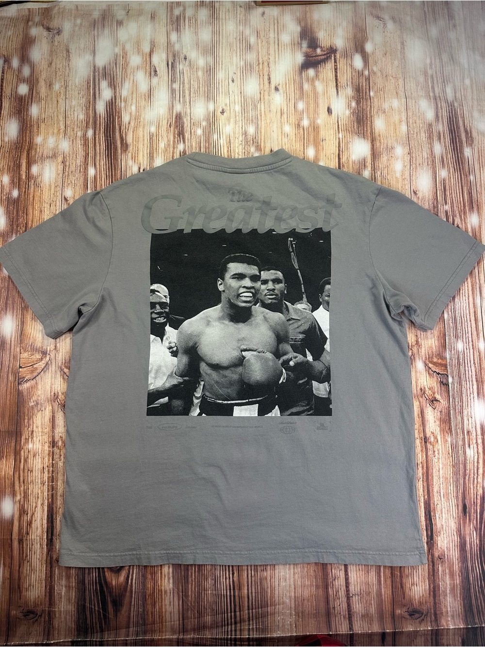 Muhammad  Ali The Greatest Graphic Backprint T-Shirt - Gray  Size 2XL